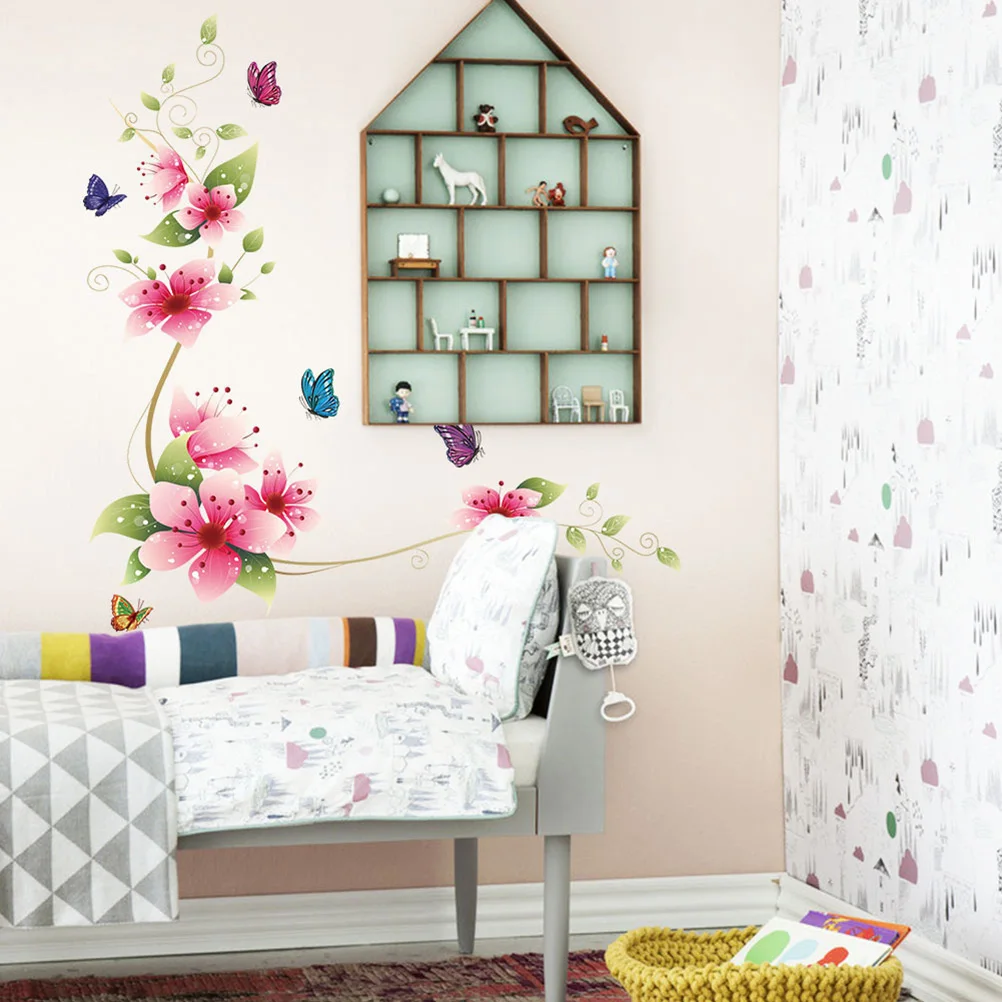 

Stickers Flower Self Adhesive Removable Waterproof Decor For Room Living Room Nursery Brighten Space Easy