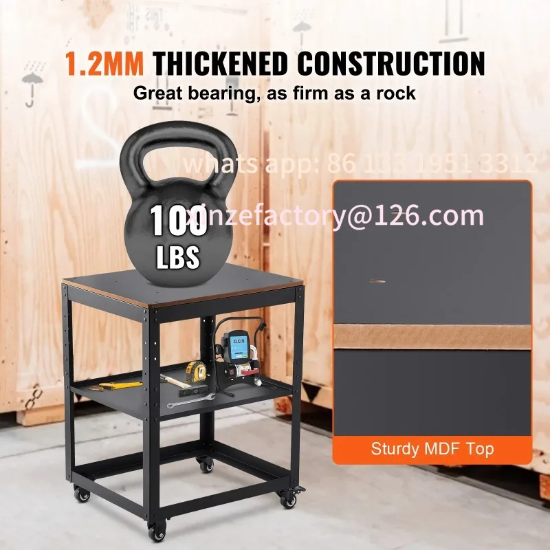 Customizable100lbs Heavy Loads 3-Gear Adjustable Height & Movable Casters&Storage Space for Pla SucceBuy Thickness Planer Stand