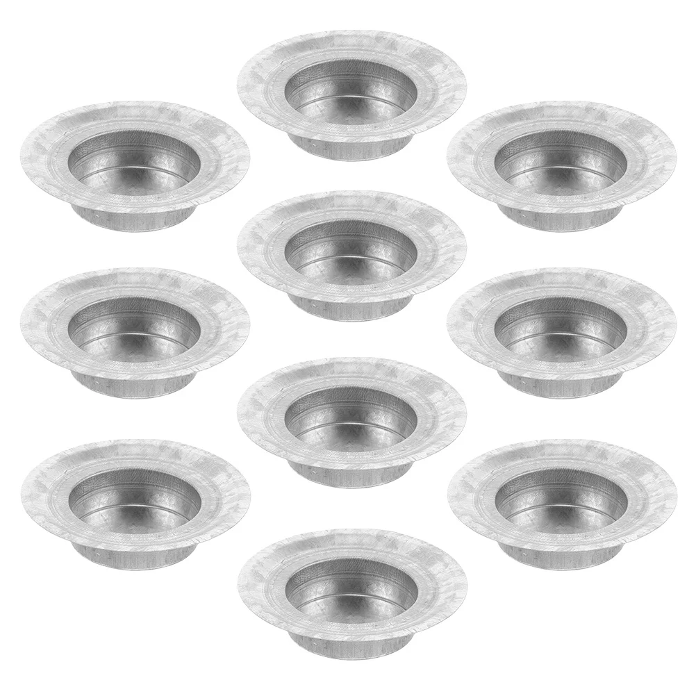 Soporte para tarros de acero inoxidable, tapa de repuesto de boca Regular, soportes decorativos de Metal para luz de té, fácil de limpiar, 10 Uds.