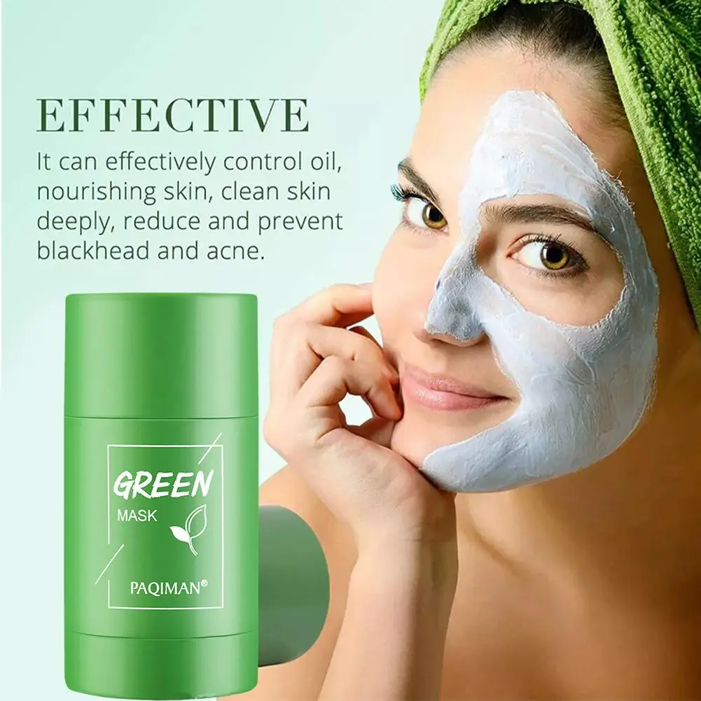 Green Tea Cleansing Stick Mask Face Clean Mask Shrink Pores Smoothing Skincare Moisturizing Deep Cleansing Mask Skin Care