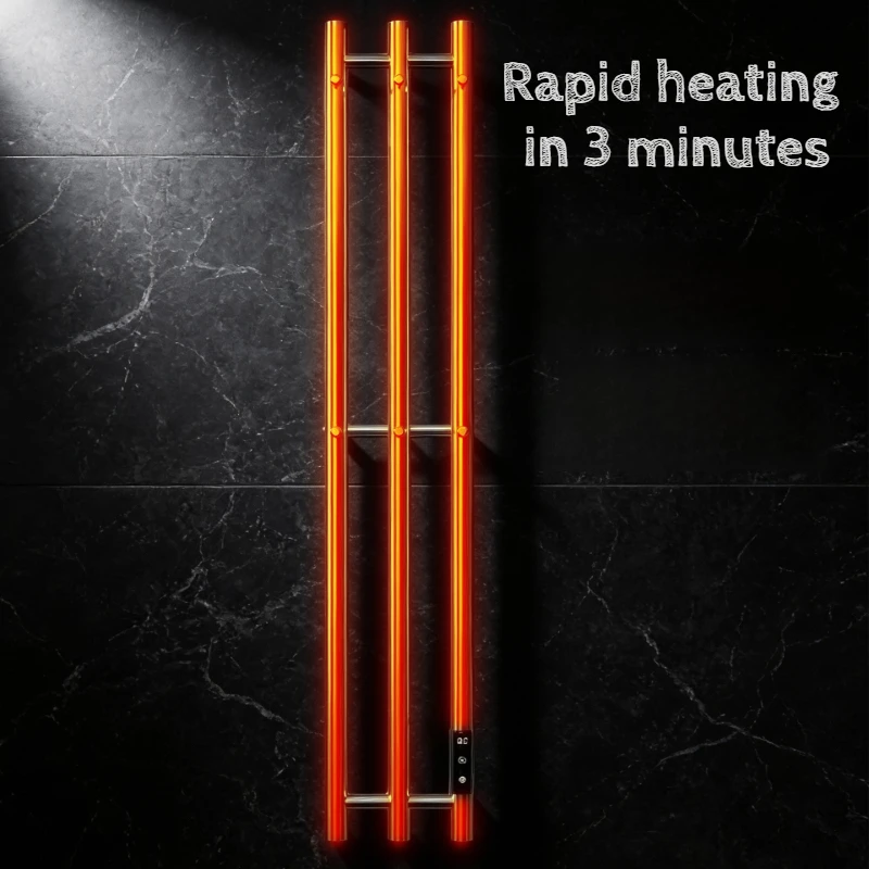 Stainless Steel Heated Towel Rack Smart Durable Electric Towel Warmers Vertical Wall Mounted Bathroom Hardware Household Using