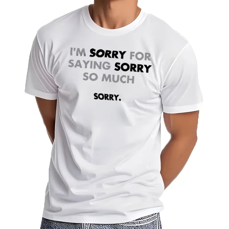 Hommcoton je suis désolé pour disant désolé tellement graphique drôle t-shirt rue Style décontracté t-shirt
