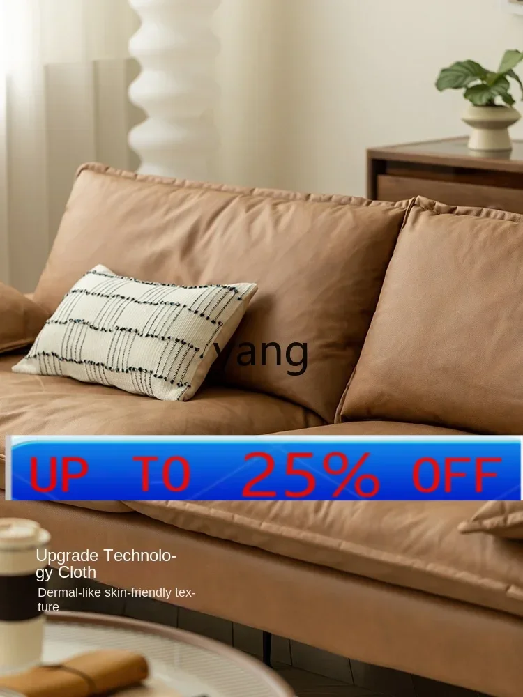 

CX Retro Style Faux Leather Three-Seat Sofa Furniture Small Apartment Fabric Sofa