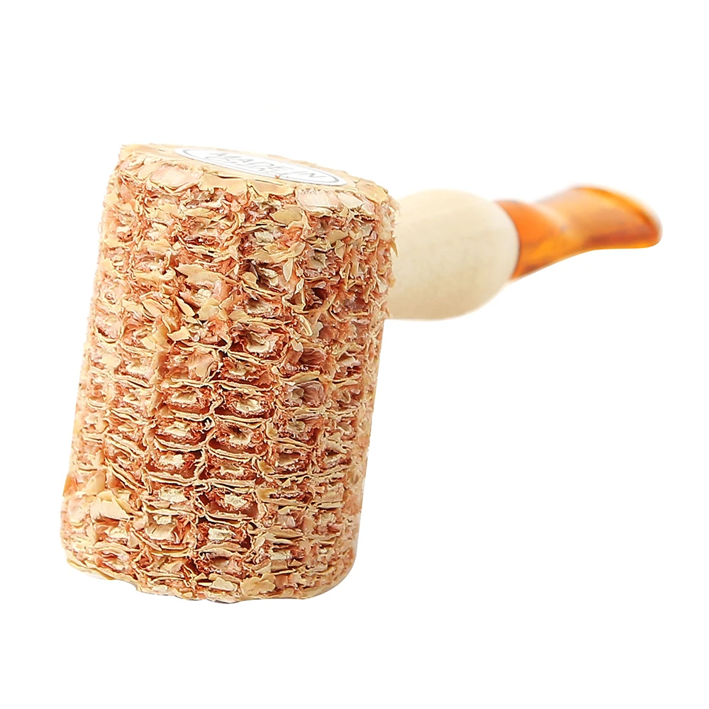 MUXIANG Straight Stem Corn Cob Tobacco Pipe with Yellow Mouthpiece Beginner Friendly Smoking Pipe for New Smokers