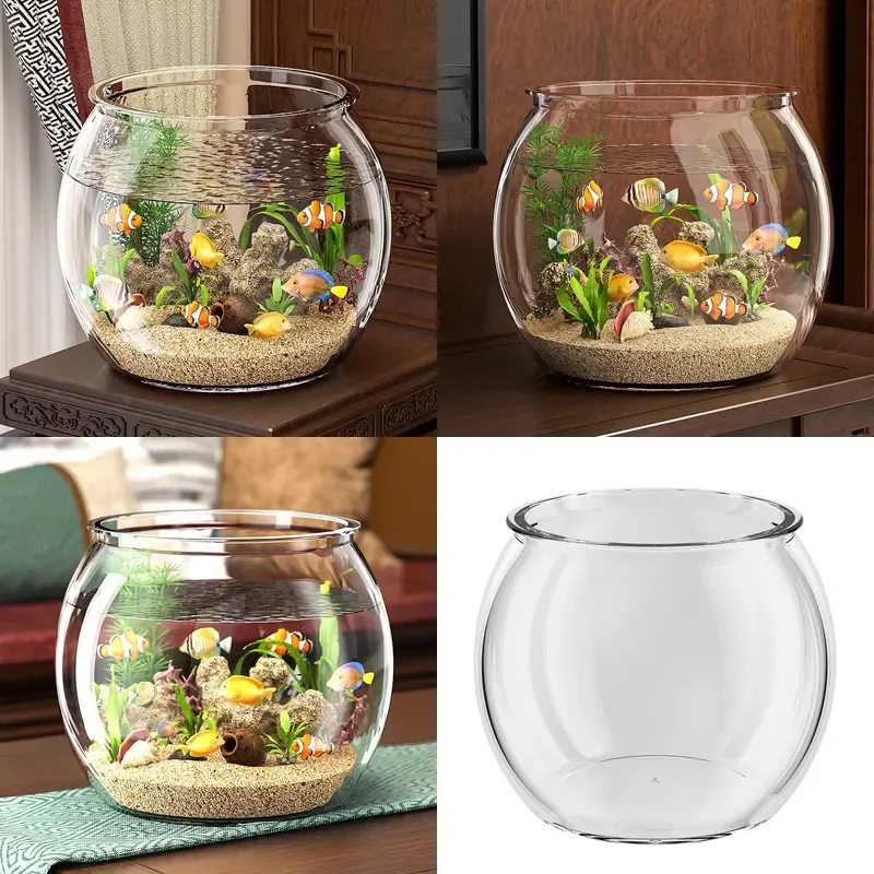 High Quality Compact Clear Plastic Tabletop Aquarium for Living Room Turtles Goldfish and Hydroponic Plants