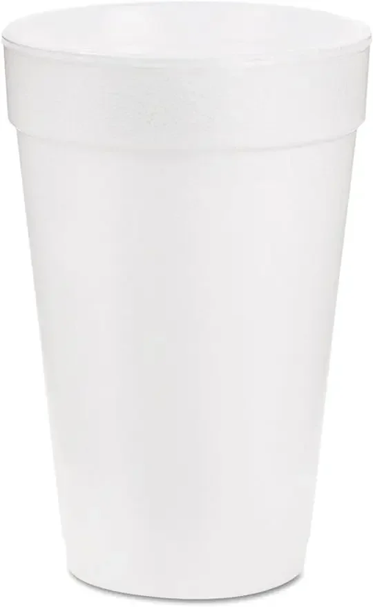 Container Corp. 16J16 Foam Cups, 16 Oz., White (Pack of 1000) Insulated Lunch Box  Bento Box