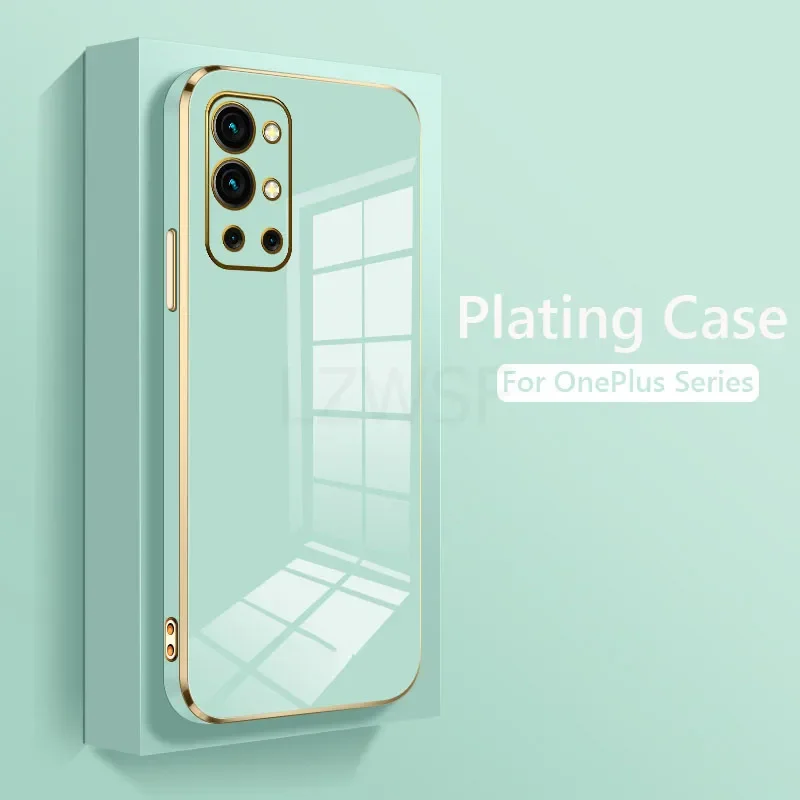 

Luxury Square Plating Phone Case For OnePlus 9 Pro 9R One Plus 9 Pro ShockProof Soft TPU Silicone Back Cover Fundas