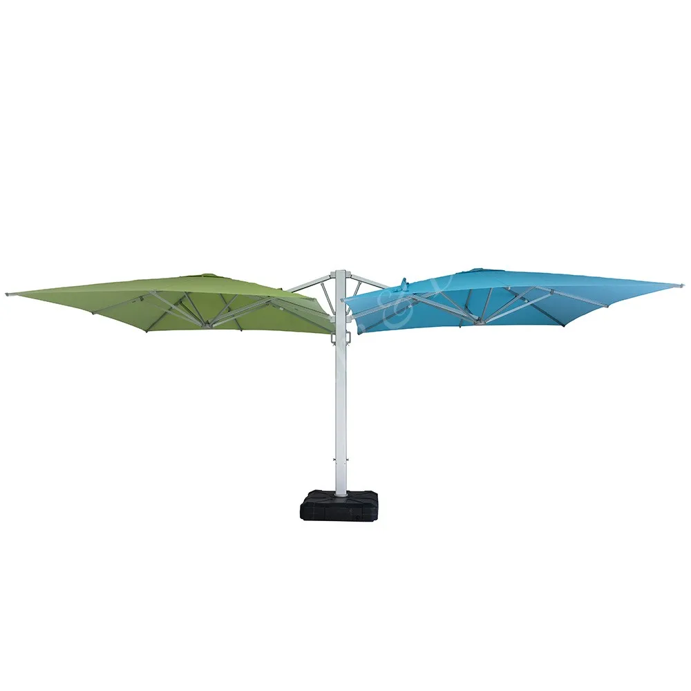 Aluminum Double Cantilever Patio Umbrella Waterproof Parasols for Garden Villa Hotel Restaurant Poolside Cafe Shading
