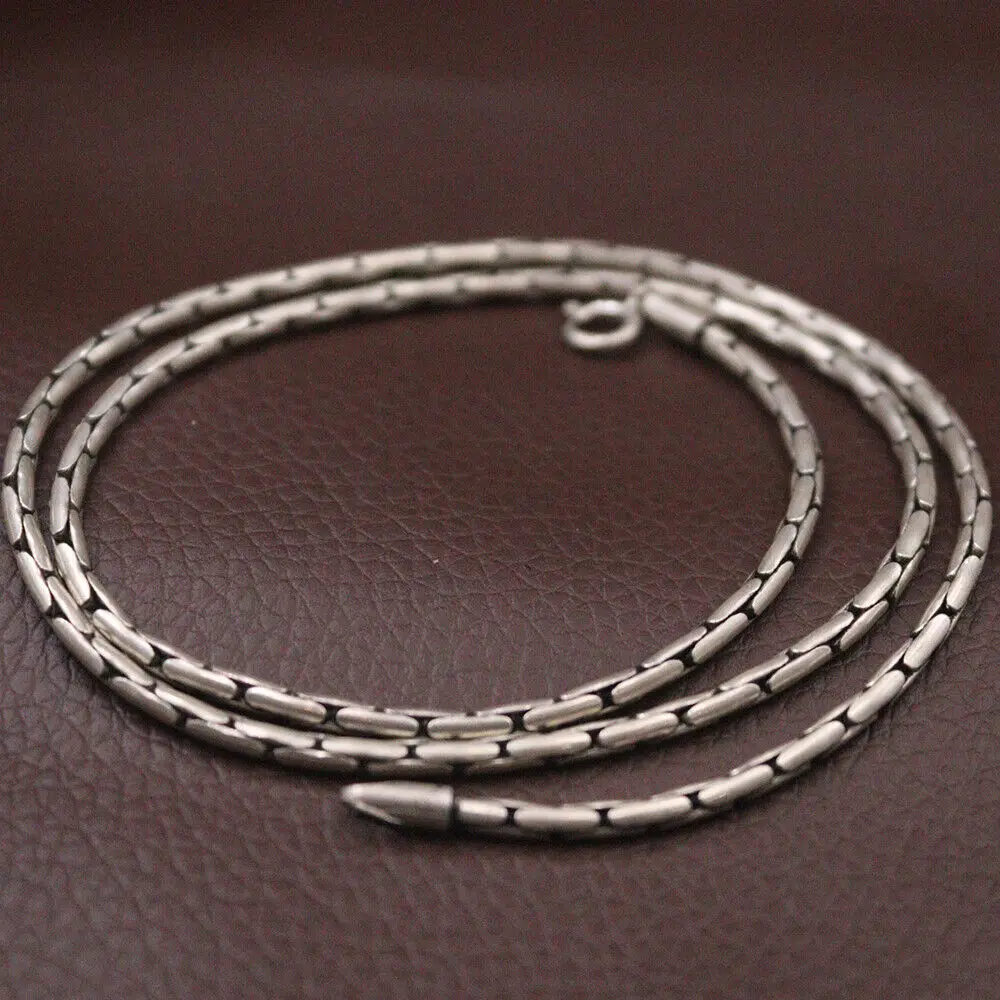 

Real 925 Sterling Silver 2mm Round Rolo Link Chain Necklace 17.7inch-21.6inch