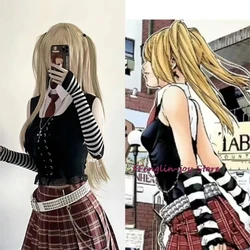 Misa Amane Note Death Cosplay Costume, Debut 03/Sexy fur s, Subculture Necklace, GothLoli Uniform Outfit, Wig, Y2K