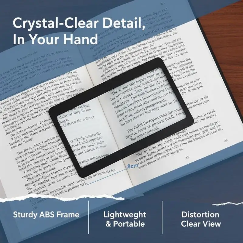 @*2Pcs Ultra Thin Card Magnifying Glass Lightweight Portable Pocket Magnifier for Elderly Reading Medicine Labels
