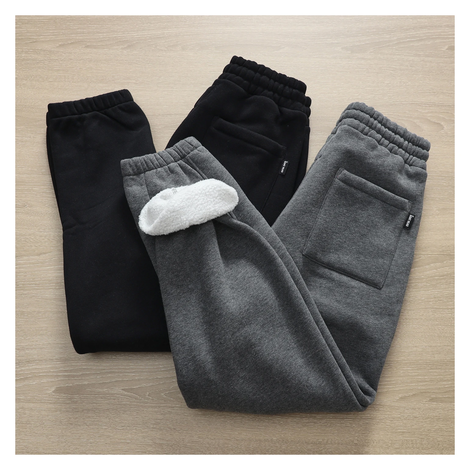 Autumn And Winter Thick Velvet Warm Knitted Sweatpants Men's Slim Fit Leggings Simple American Versatile Casual Pants