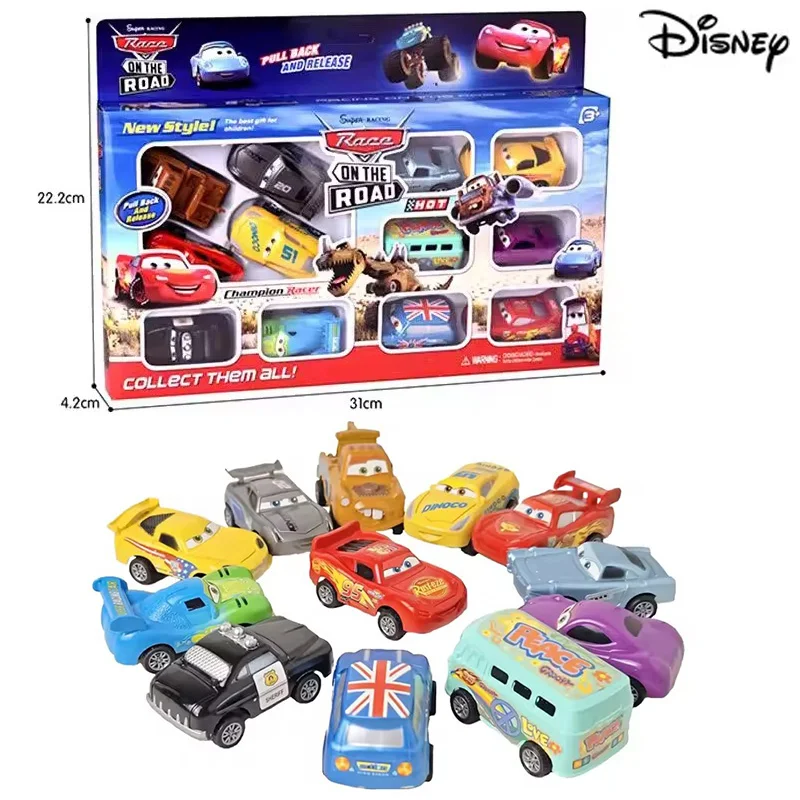 

12pcs/set Disney Pixar Cars 3 Back Force Lightning Mcqueen Jackson Storm Mater Model Mini Car Toys Kids Birthday Gift Boxes 2025