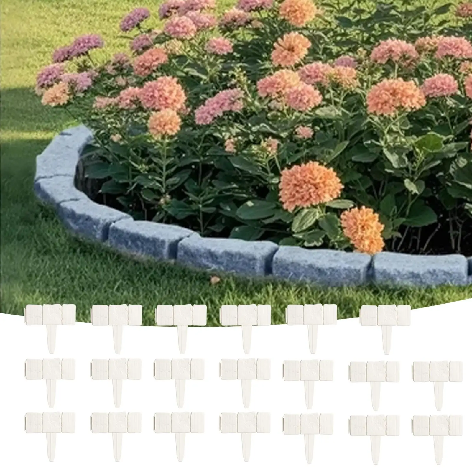 Landscape Edging Border 20-Piece No Dig Flexible Heavy Duty Garden Border Landscape Edging for Outdoor Yard Lawn Patio Deck