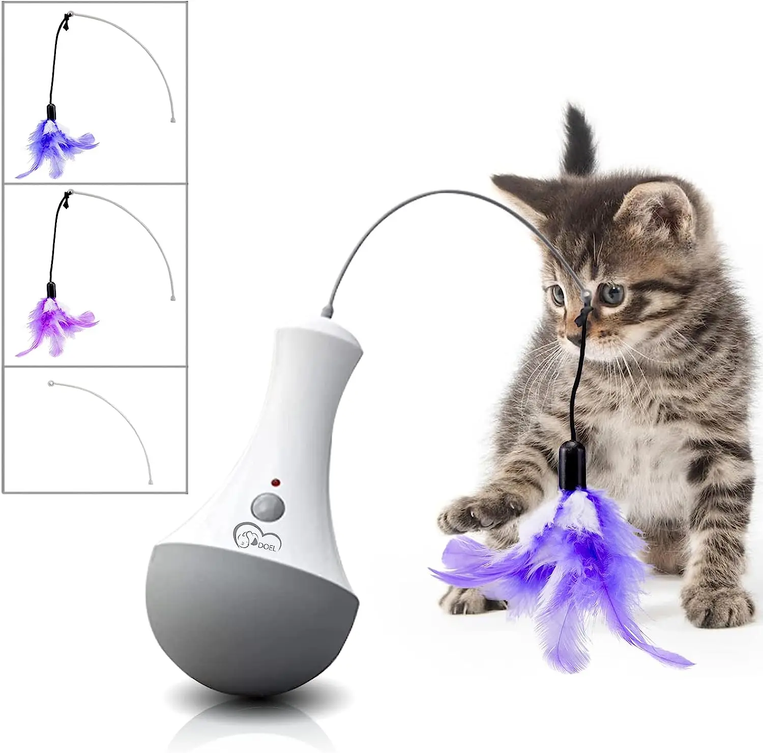 Cat Interactive Toys Funny Feather Kitten Teaser Indoor Play Automatic Toy Gift Cat Feather Toy 1