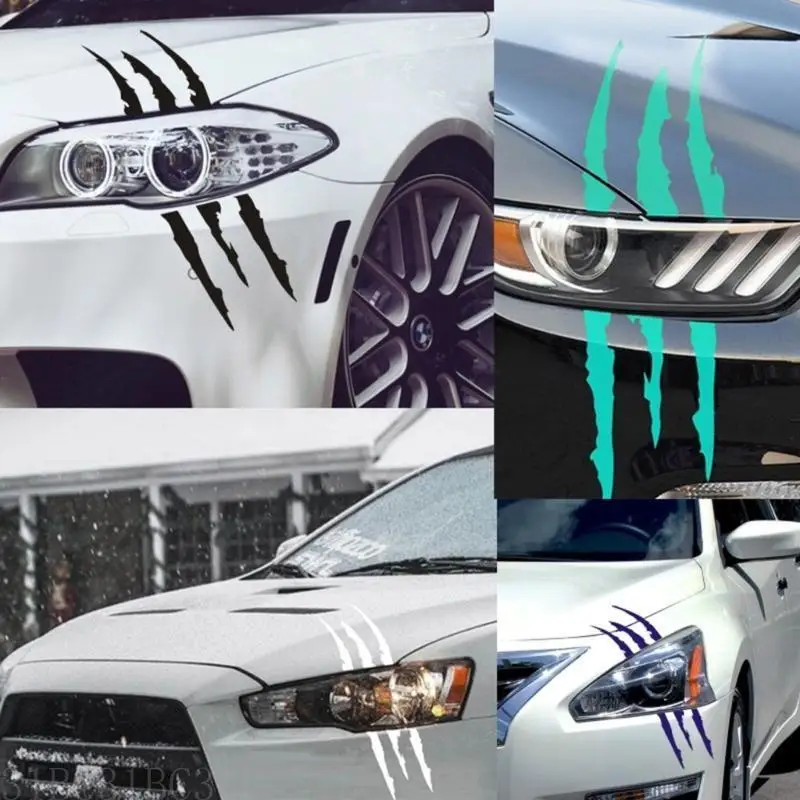 

652F Car Stickers Reflective Scratch Marks Headlight Bumpers Sticker Waterproof Decal Motorcycle Decal