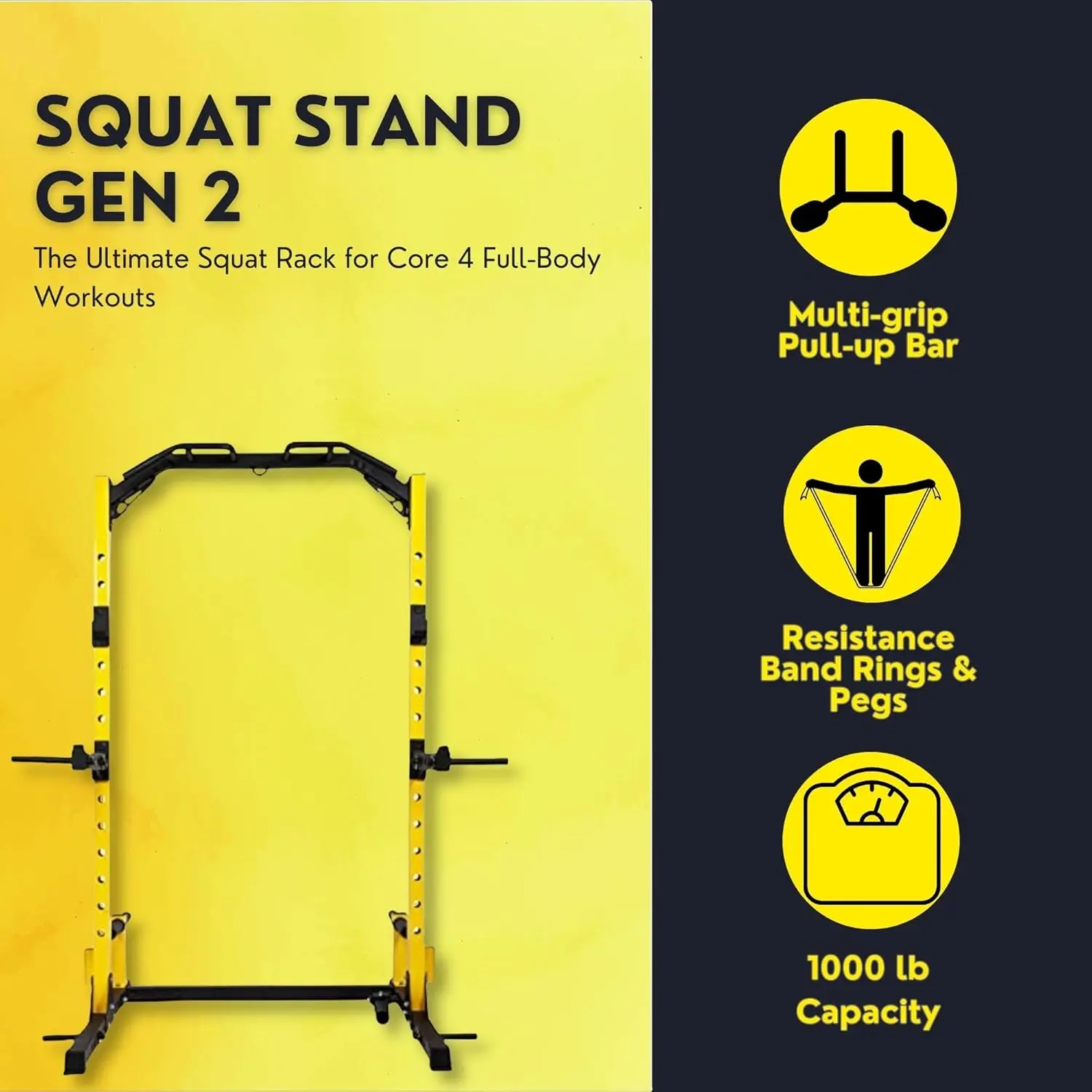 Multi-Functional Pro Series Squat Rack for Home Gym Power Rack With Multi-Grip Pull Up Bar Strength Training