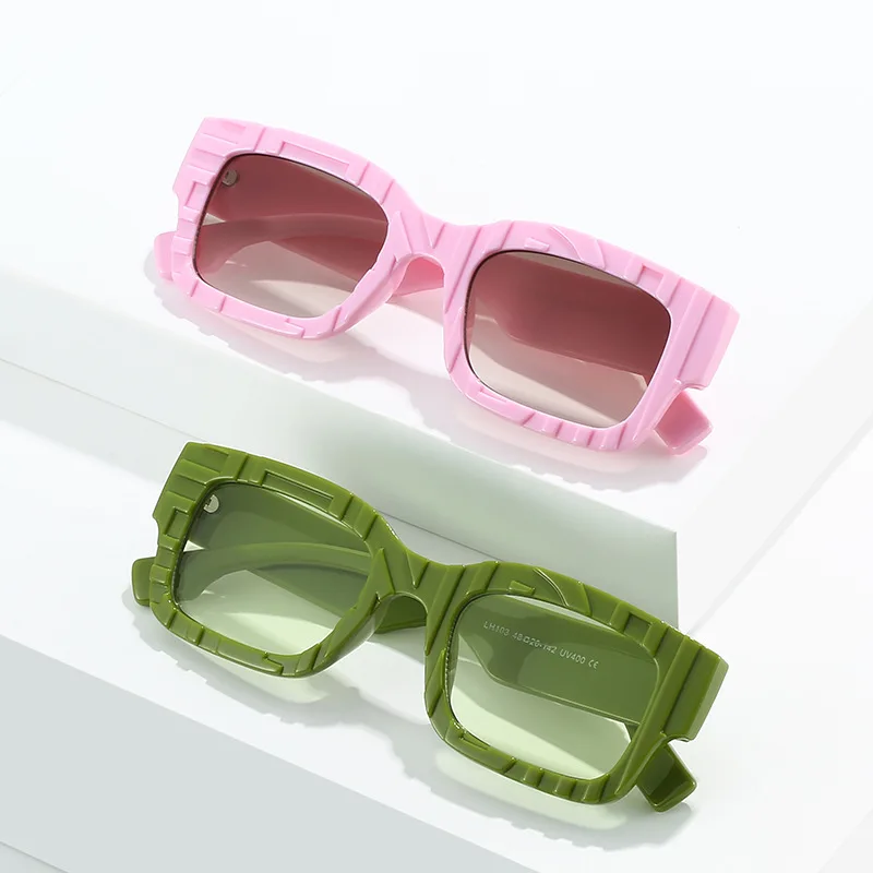 Personalised Square Character Sunglasses Literary Jelly Colour Hipster Street Style Sunglasses Women's Everyday Accessories