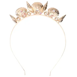 Crown Headband Creative Headwear Pearl Accessories Bow Tie Decorative Headdress Shell Conch Baby Miss Bands