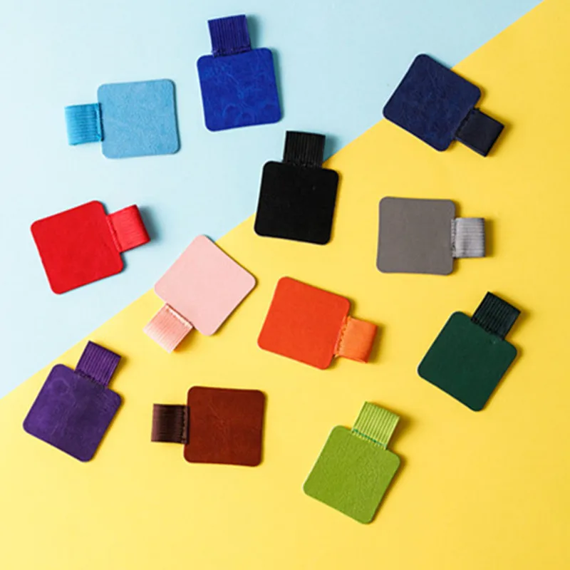Creative Leather Self-Adhesive Pencil Clip Sticker Universal Pen Holder for Notebooks Journals Clipboards Office School Supplies
