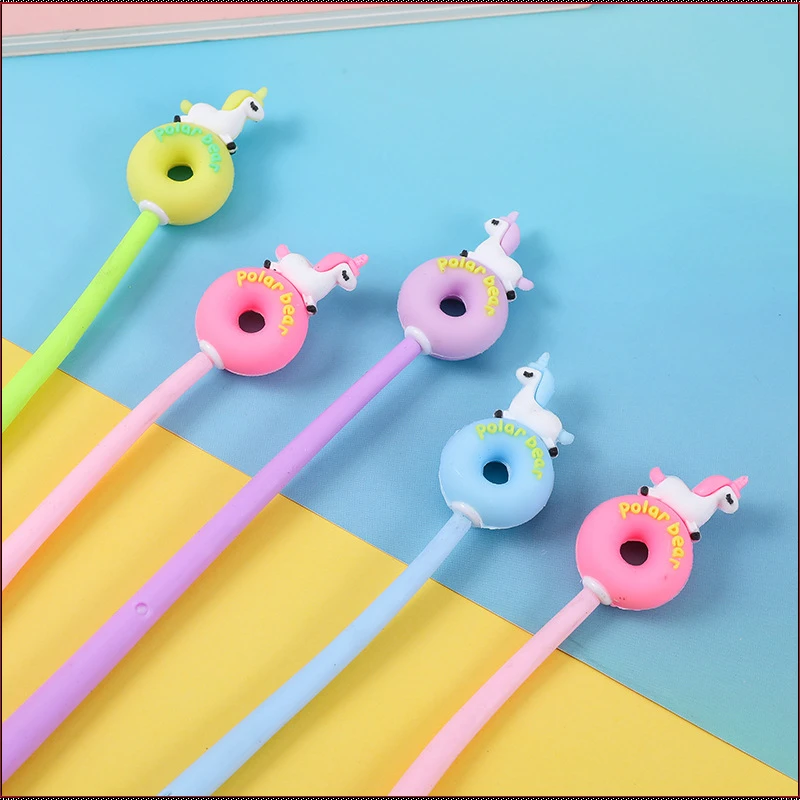 48 Pcs Pony Doughnut Shake Neutral Pen Pressure Reducing Shake Pen Student Award Gift Creative School Supplies