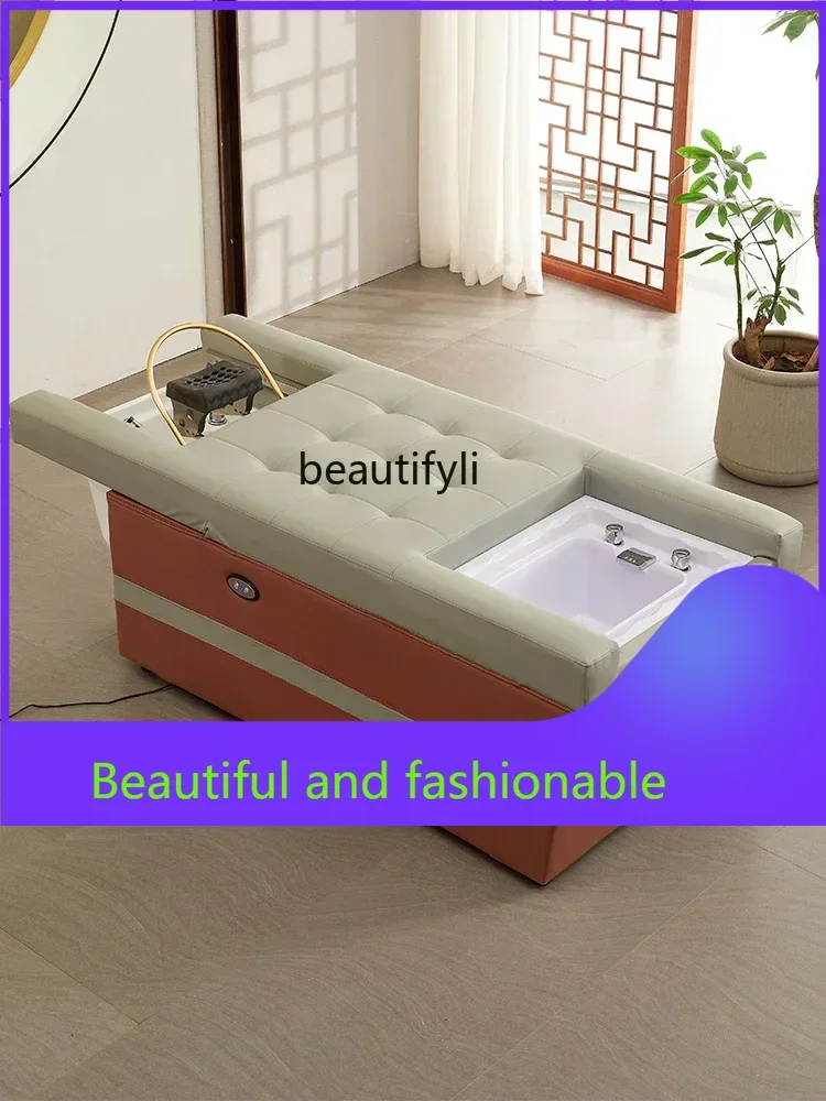 

zGnew Head Therapy Shampoo Chair Water Circulation Fumigation Constant Temperature Pedicure Massage Couch Integrated Ear Cleanin