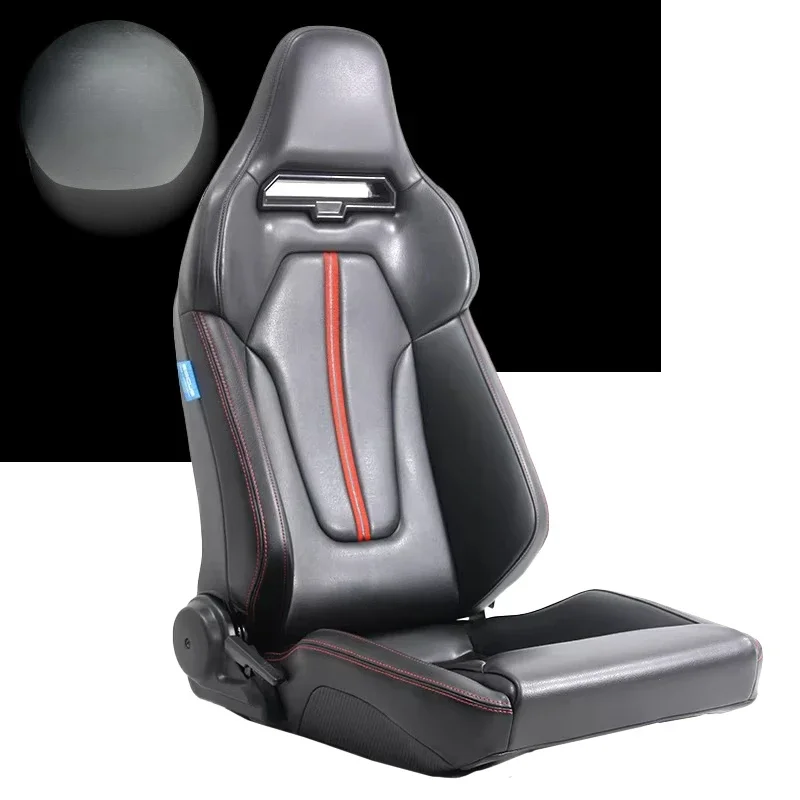 Universal modified PU racing seat with automotive PU leather breathable fabric
