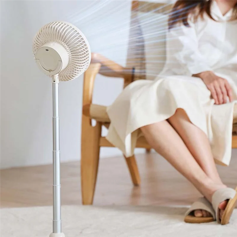 SANQ مروحة تبريد خارجية قابلة لإعادة الشحن صغيرة قابلة للطي تلسكوبية 4000 مللي أمبير كهربائية للمكتب المنزلي-B