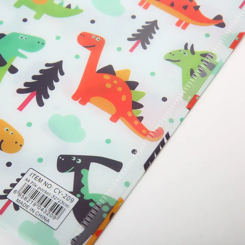 2PCS A4 Cartoon PP File Folder Cute Dinosaur Elephant Sheep Paper Bill Envelope Organizer School Office Supplies