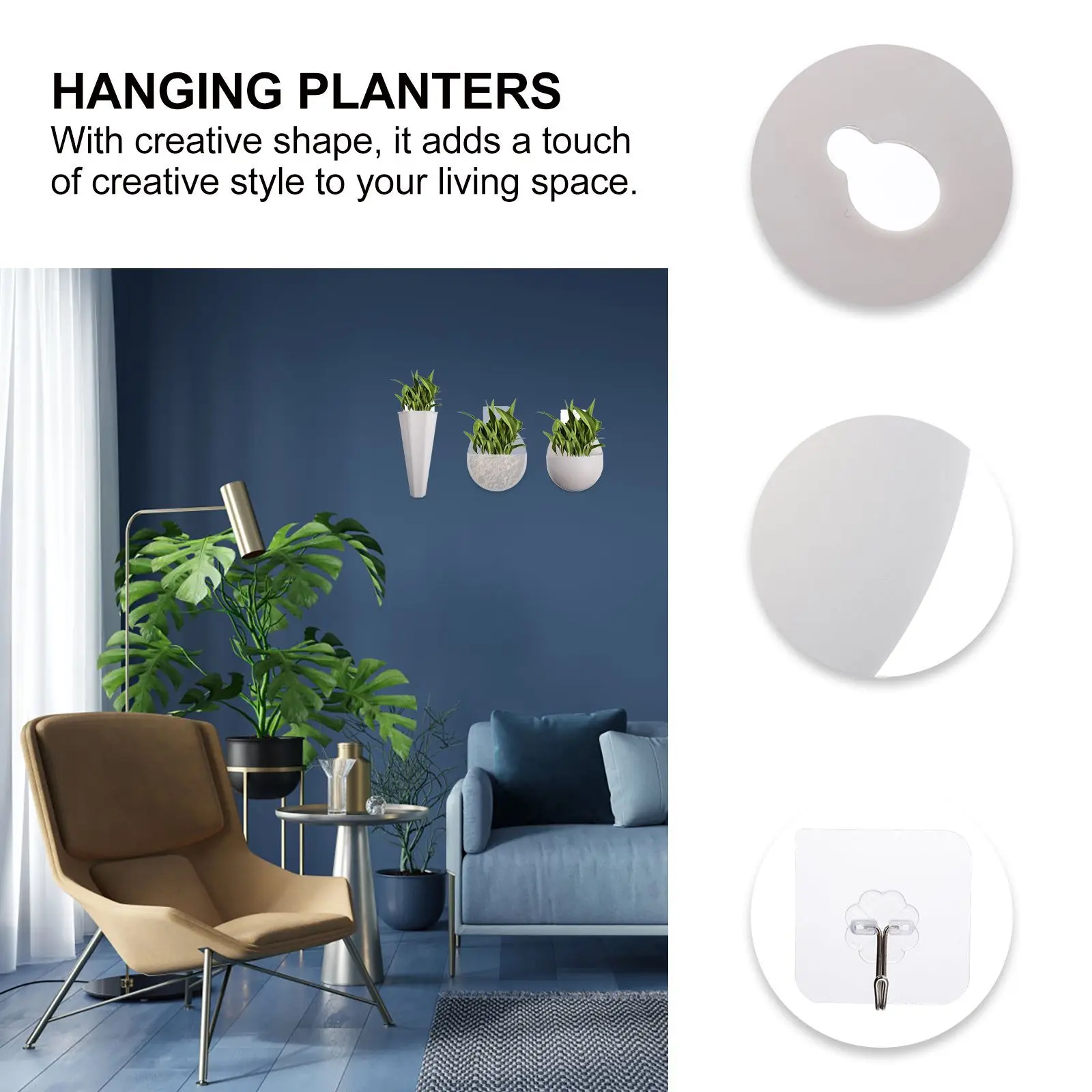 4 قطعة أواني الزهور المثبتة على الحائط المزارعون النضرة المعلقة حديقة زهرية لغرفة المعيشة غرفة نوم الحمام الديكور