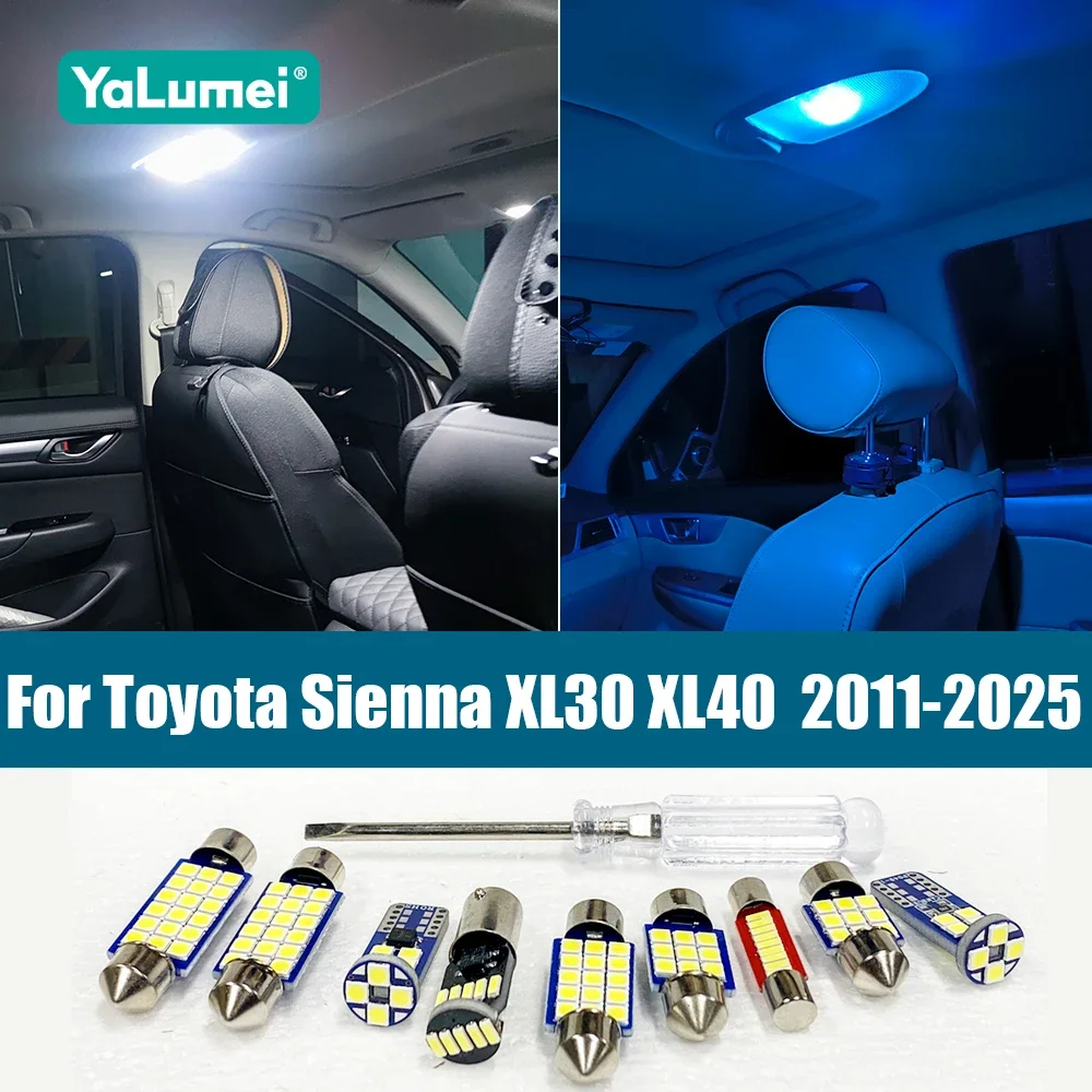 For Toyota Sienna XL30 XL40 2011-2020 2021 2022 2023 2024 2025 Car LED Bulbs Interior Lamp Vanity Mirror Trunk Light Accessories