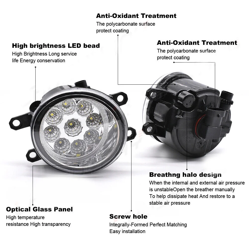 Światła przeciwmgielne Led dla Lexus GS ES RX Fog światło do toyoty Corolla Camry Verso S Avalon Avensis RAV4 Hilux C-HR Auris Yaris — zdjęcie 3