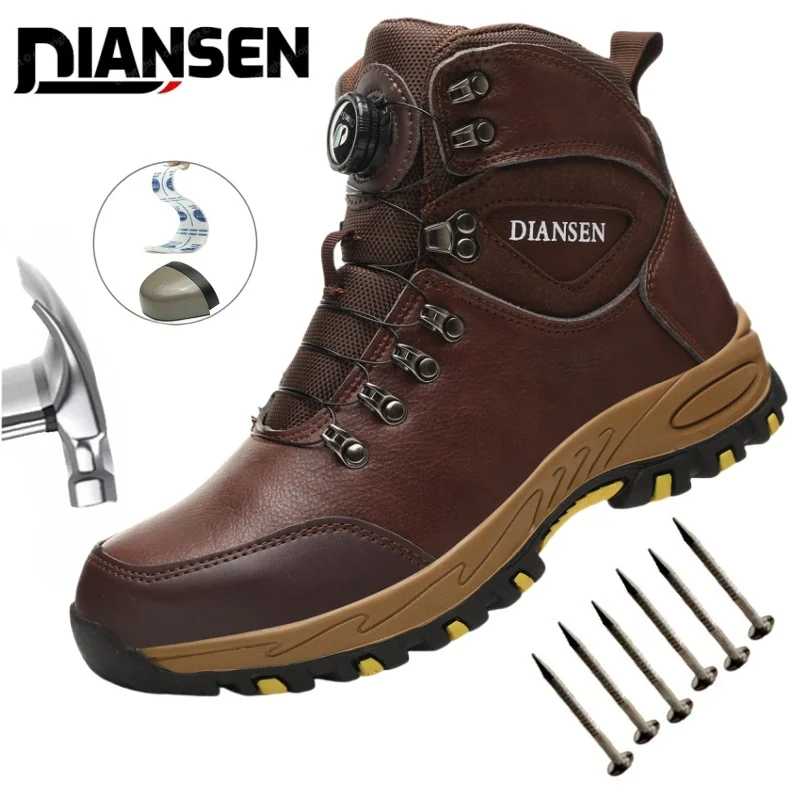 

Waterproof Safety Shoes Protective Shoes Puncture-Proof Anti-smash Steel Toe Shoes Kevlar Insoles Industrial Men Work Boots