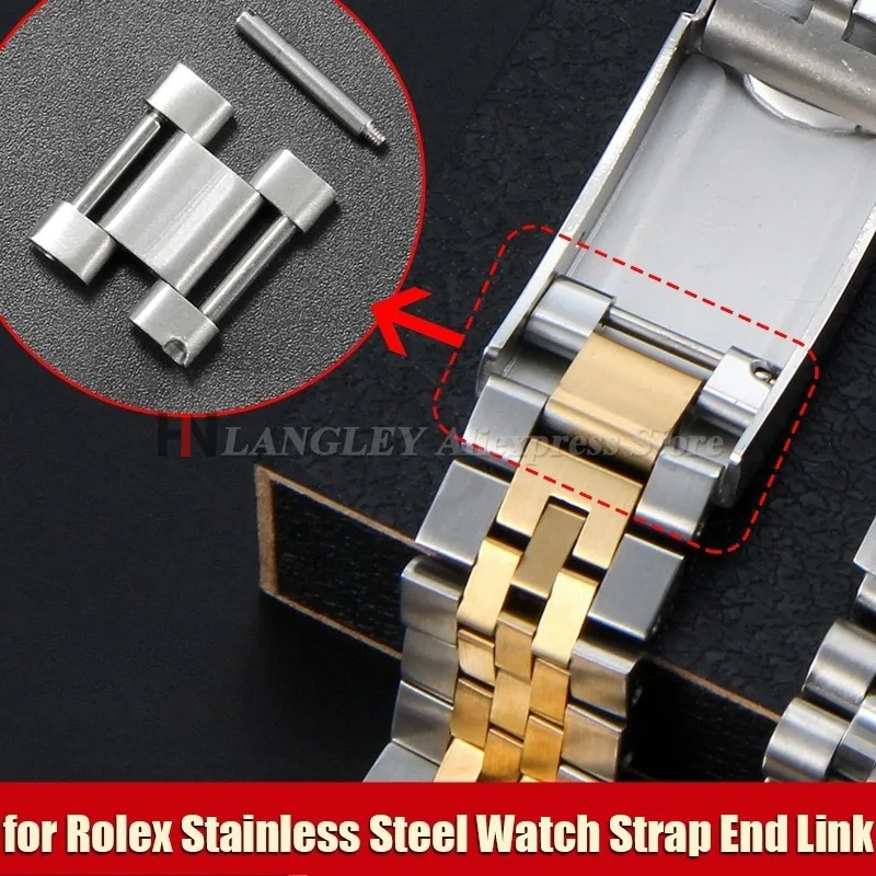 16x9mm Replacement for Rolex Daytona GMT Submariner WaterGhost Watch Strap Stainless Steel Link End Pieces Connector Accessories
