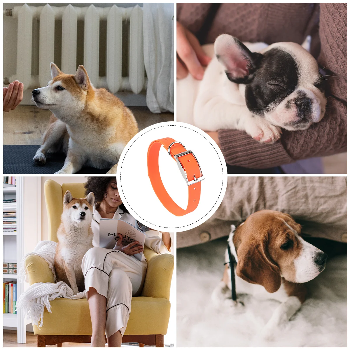 

Waterproof Pet Collar Adjustable Dog Collar For Small Medium Dogs Orange Durable Cow Style Wear Resistant Simple