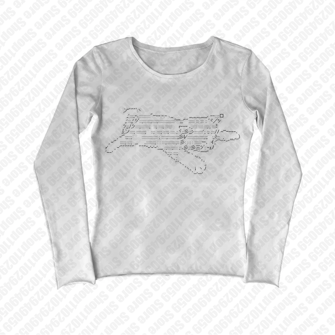 Harajuku 90s Streetwear Black Goth Baby Tees Letter Print Graphics Kawaii Long Sleeve T-shirts Tops Emo Girl Slim Y2K Crop Tops
