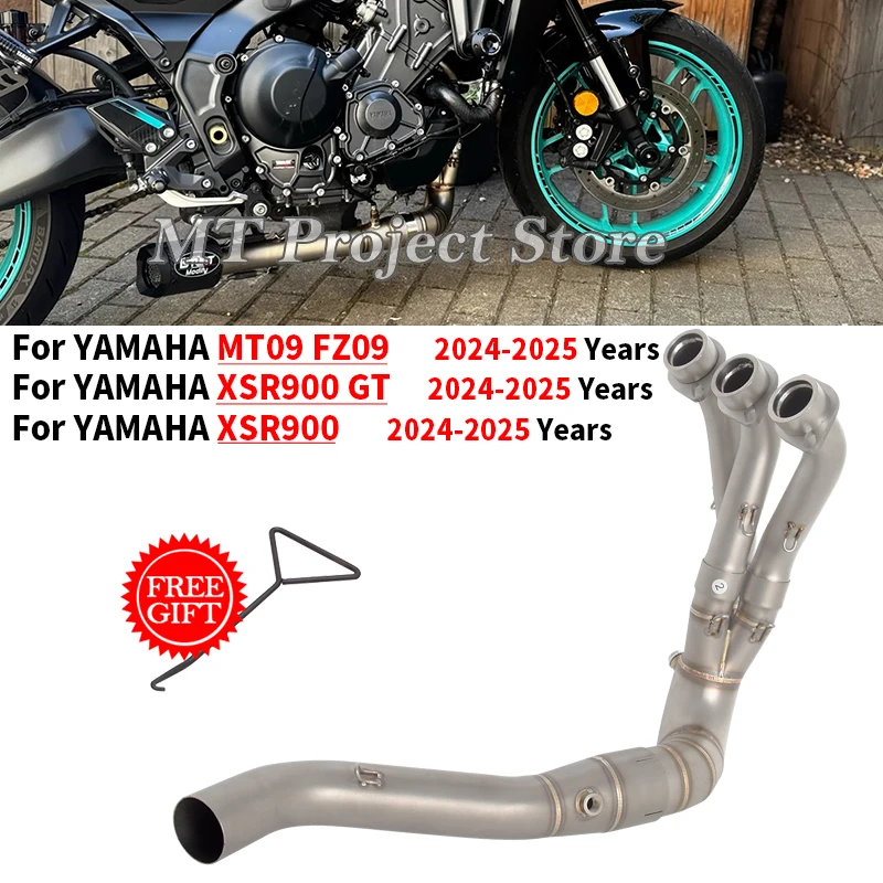 

Motorcycle Exhaust System Muffler Stainless Front Link Pipe Slip On For YAMAHA MT09 MT 09 FZ09 FZ 09 XSR900 XSR 900 GT 2024 2025