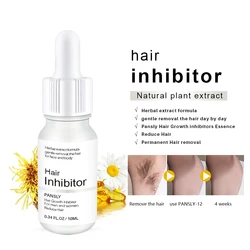 Hair Inhibitor Natural Plant Extract, Inhibiting Hair Growth & Reduce Hair & Permanent Hair Removal, 10ml/0.34 fl.oz