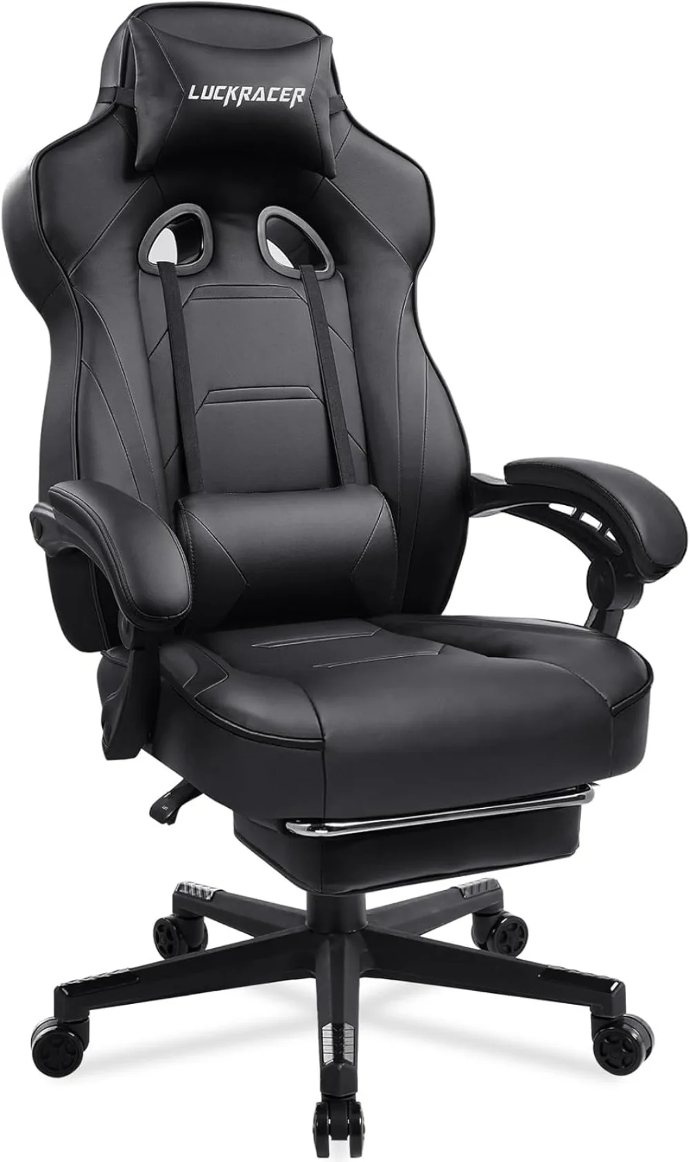 

DF-F59-BLACK Gaming Chair, 27.16D X 27.16W X 47.24H in, Black