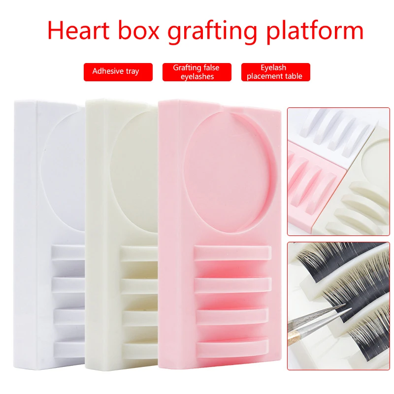 1 Pcs 2 In 1 Eyelash Extension Plate Tray Grafting False Lashes Holder Glue Pallet Board Stand Pad