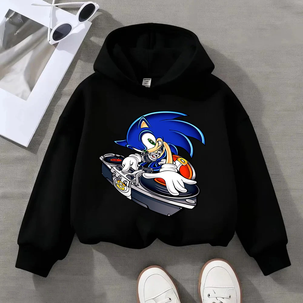 

Kids Sonic Hedgehog Shadow Print Sweatshirt Boys Girls Long Sleeve Casual Pullover Tops 4-12 Years