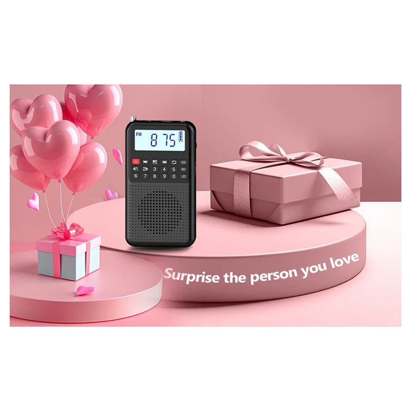 FFYY-AM FM 미니 휴대용 포켓 라디오 MP3 소형 라디오 (수면 타이머, SD 카드, 충전식, AM/FM 9K 10K 듀얼 밴드 모드 지원)