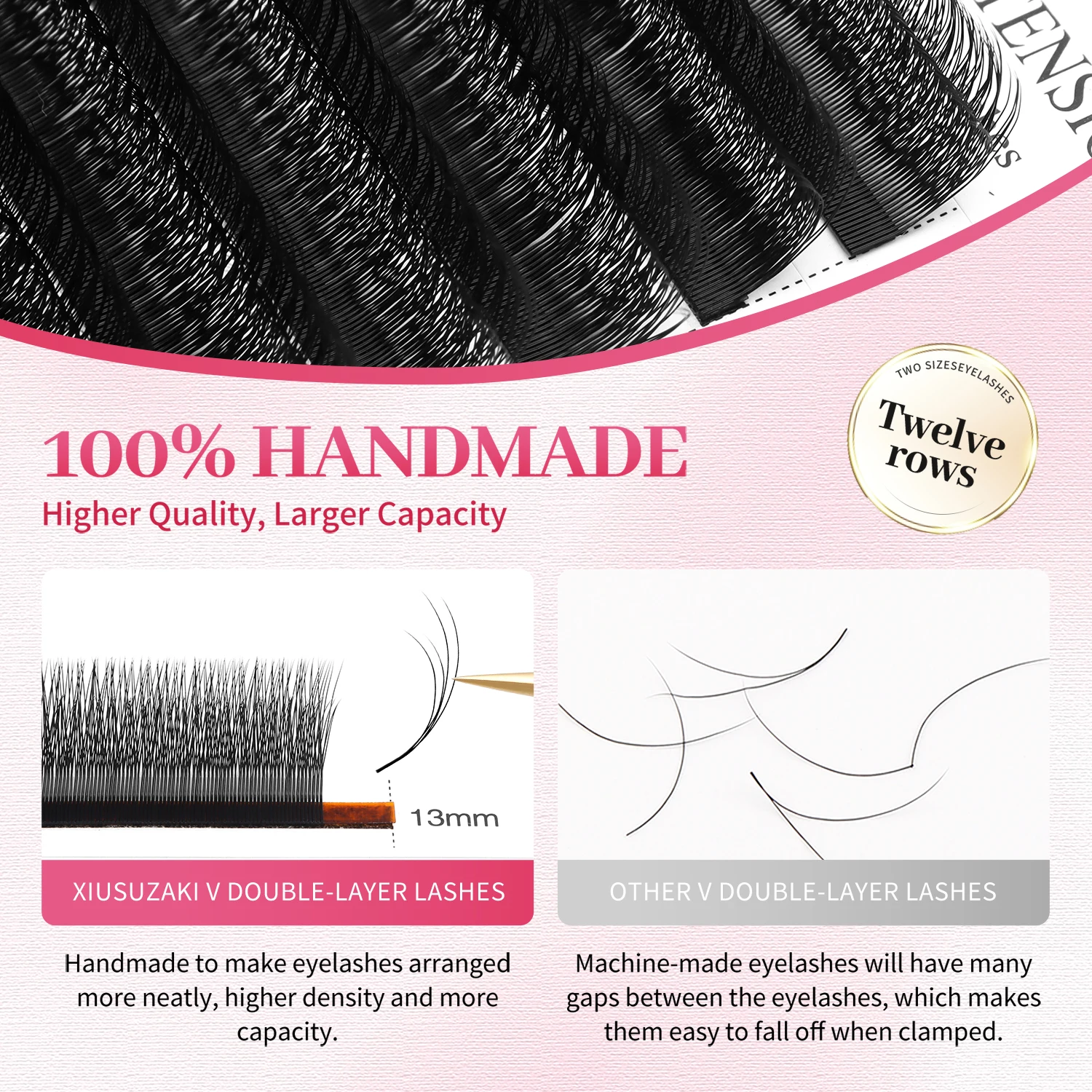 시우스자키 이중 레이어 YY 속눈썹 연장 매트 블랙 2중 YY 속눈썹 연장 프리메이드 볼륨 팬 인조 속눈썹 도구