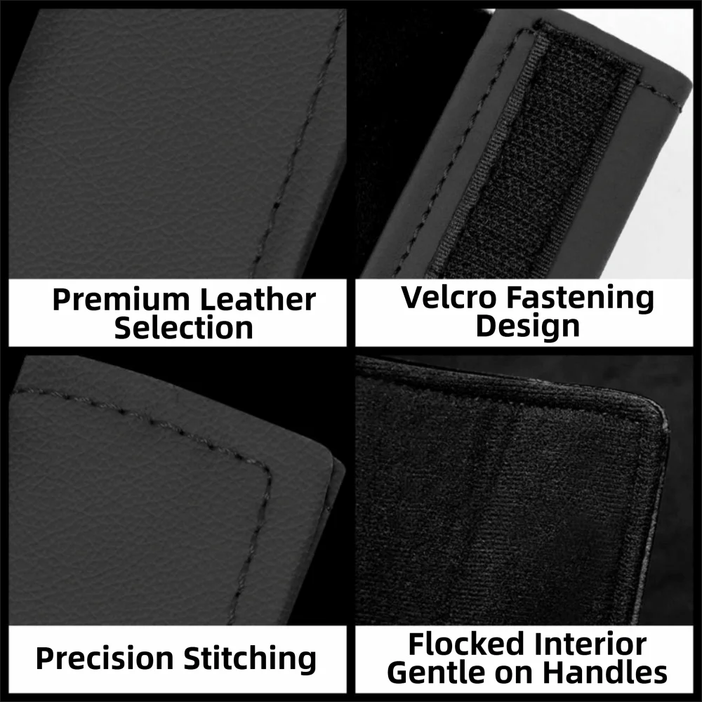 2Pcs Soft Car Handle Cover PU Leather Solid Color Pull Handle Gloves Comfortable Anti-scratch Door Handle Protector for All Cars