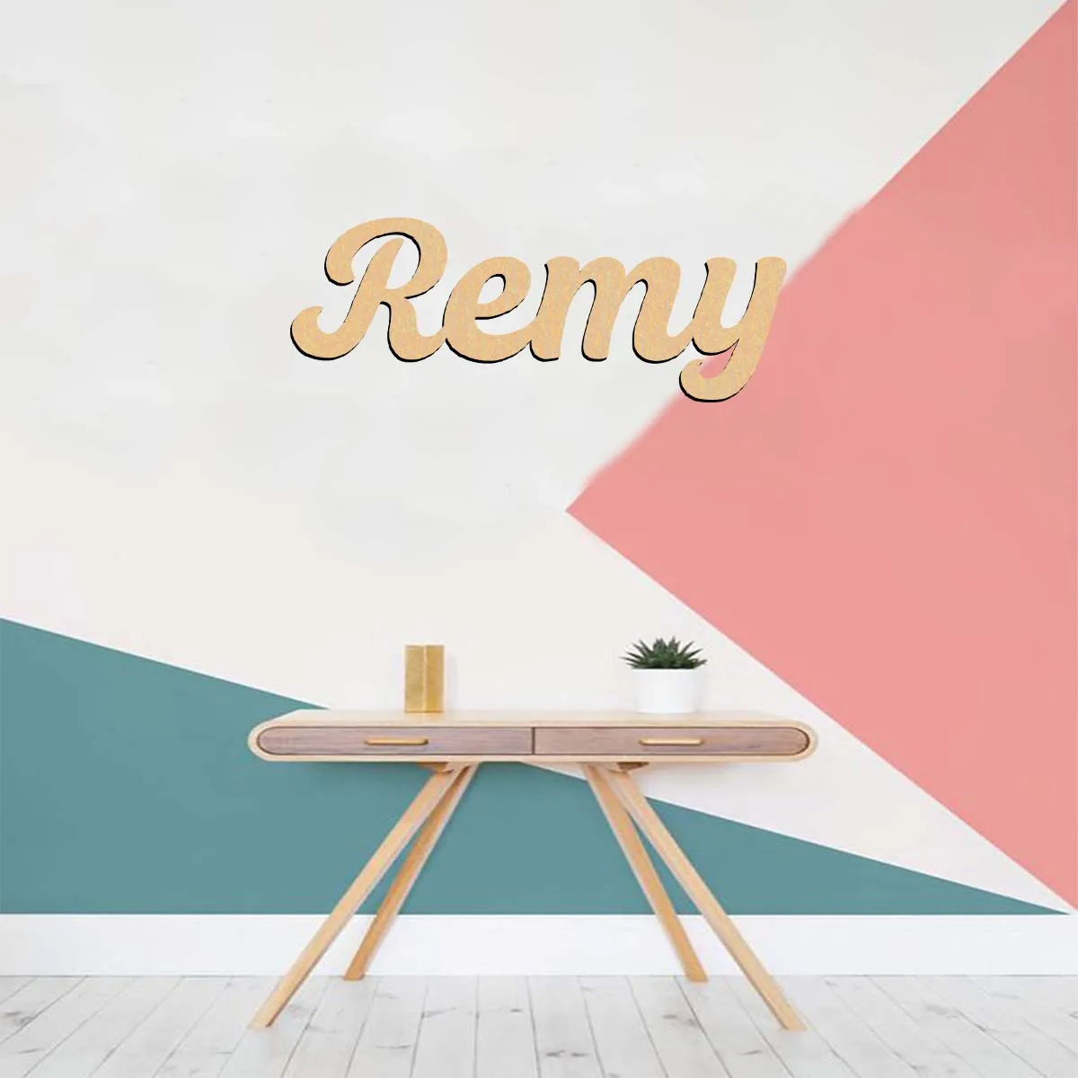 1pc Lovely Remy example Customized Text Wooden Decor Laser-Cut Sign Wooden Sign Vertical Orientation Door Hanging Decor