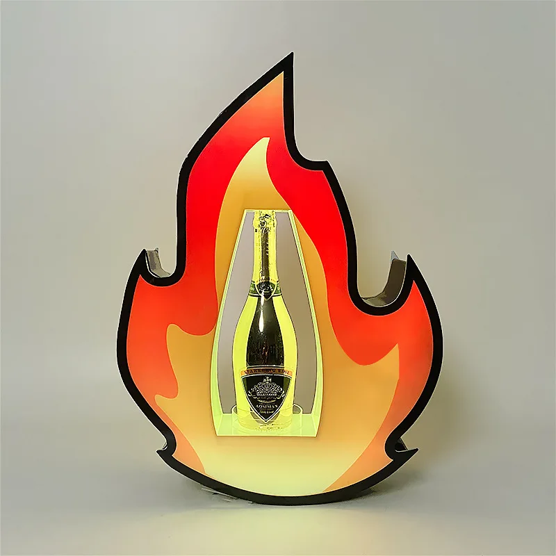 

New Flashing Colorful Flame Glowing Bar Wine Bottle Presenter Champagne Glorifier Display VIP Service For NightClub Party Lounge