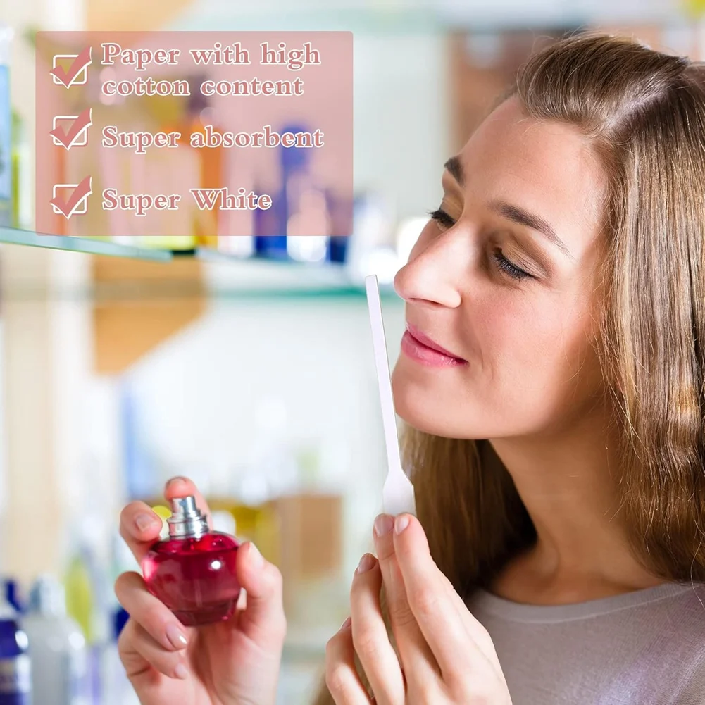 A99G-600 Stück Duftstreifen Parfüm-Teststreifen Einweg-weißer Löschpapier Ätherische Öle Papiertester für Aromatherapie
