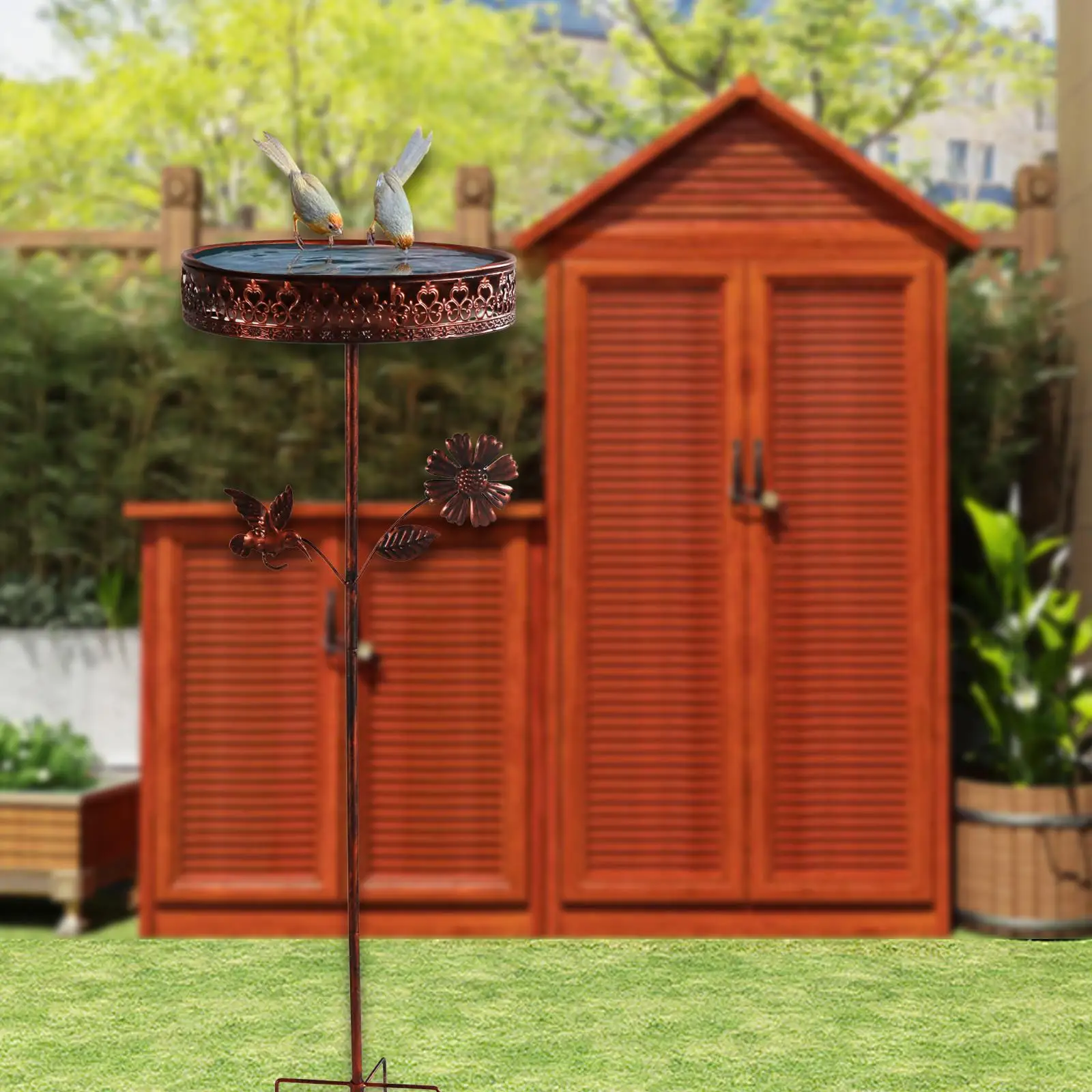 

Bird Bath Bowl Feeding Station Stylish Birdfeeder for Deck Courtyard Outdoor