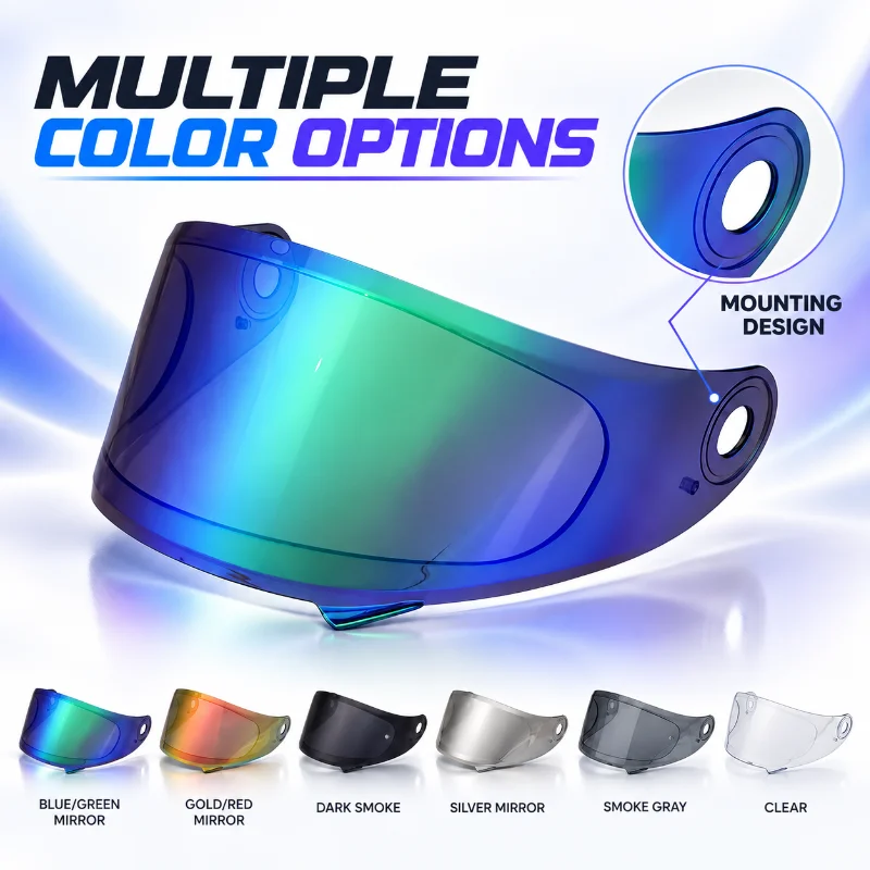 Motorcycle Helmet Visor Colorful Mirrored Replacement Face Shield Sun Visor Helmet Lens Accessories For AVA Dynasty
