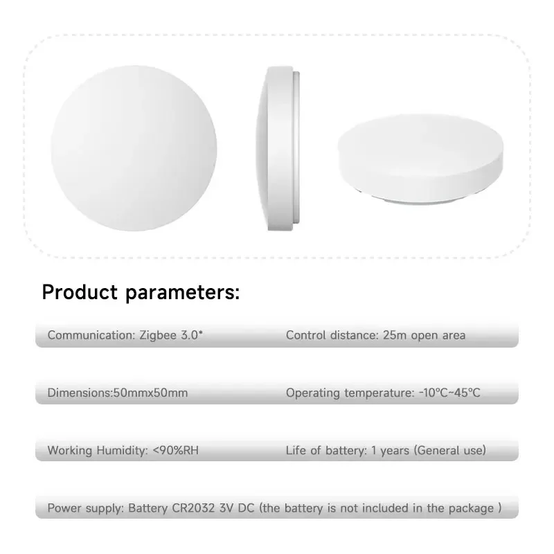 Tuya ZigBee 무선 장면 스위치, 푸시 단추 자동화 시나리오 컨트롤러, 배터리 전원 지능형 연결, Tuya 장치